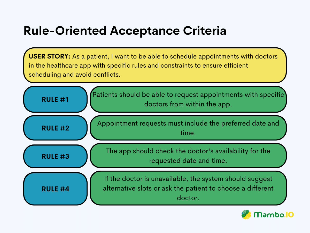 An example of rule-oriented criteria