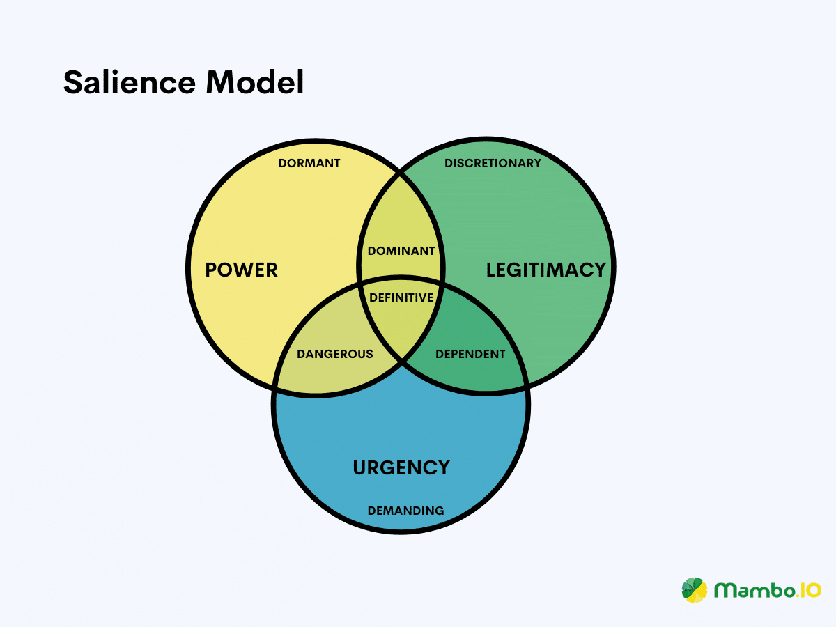 A sample of salience model stakeholder mapping template