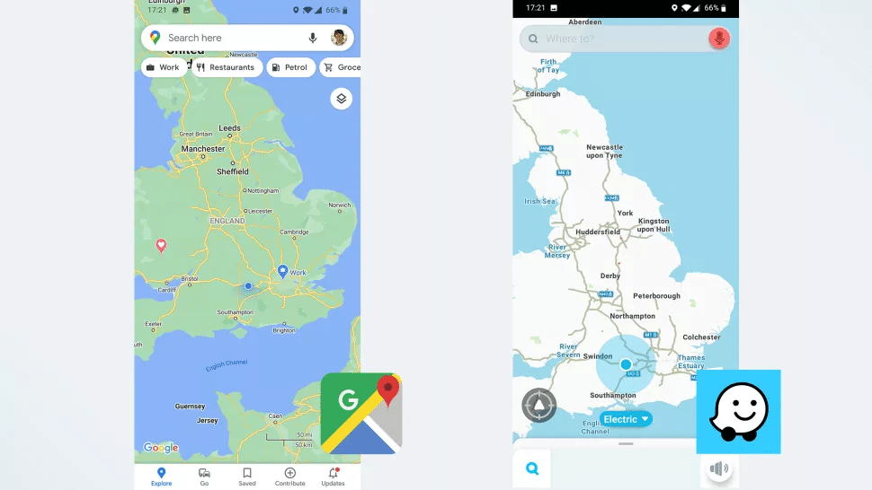Google Maps and Waze