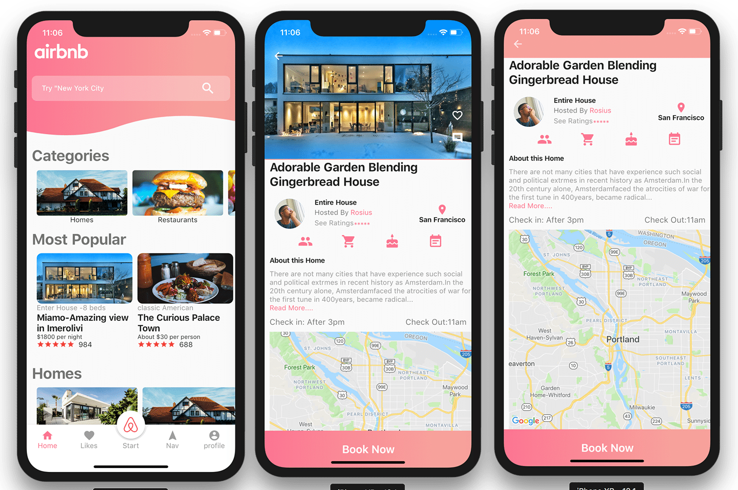 Airbnb lets people rent or find spaces in different locations.