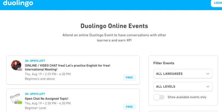 Duolingo Online Events