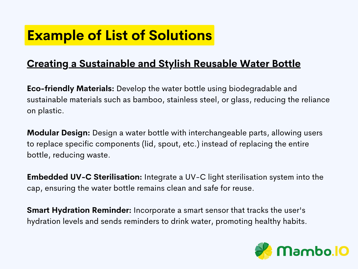 List Solutions Examples of solutions for the CIRCLES method.