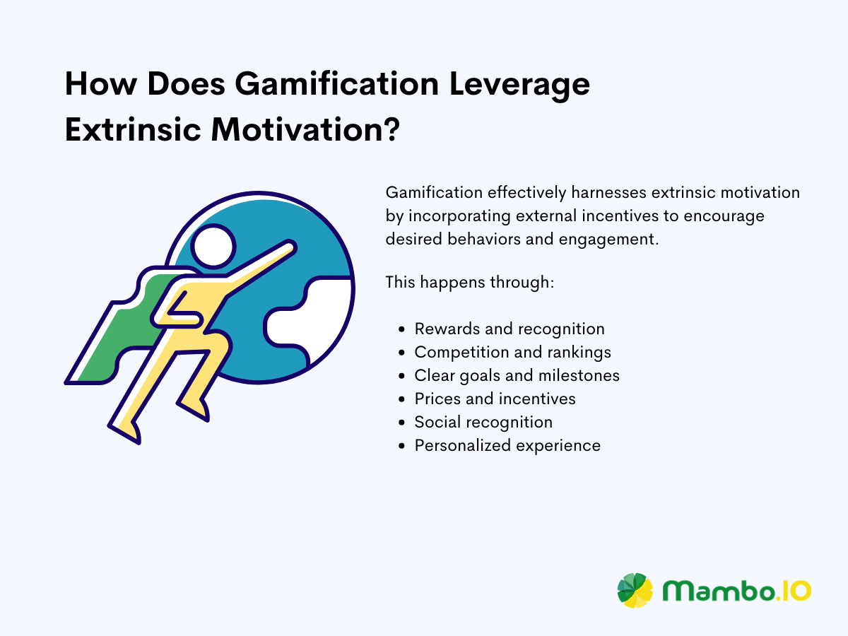 A list of reasons why a digital product manager can use gamification to leverage extrinsic motivation.